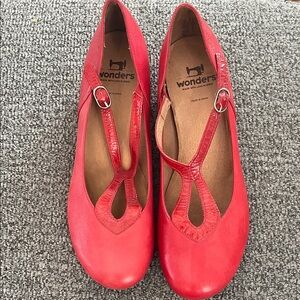 Wonders Red Women's Flats